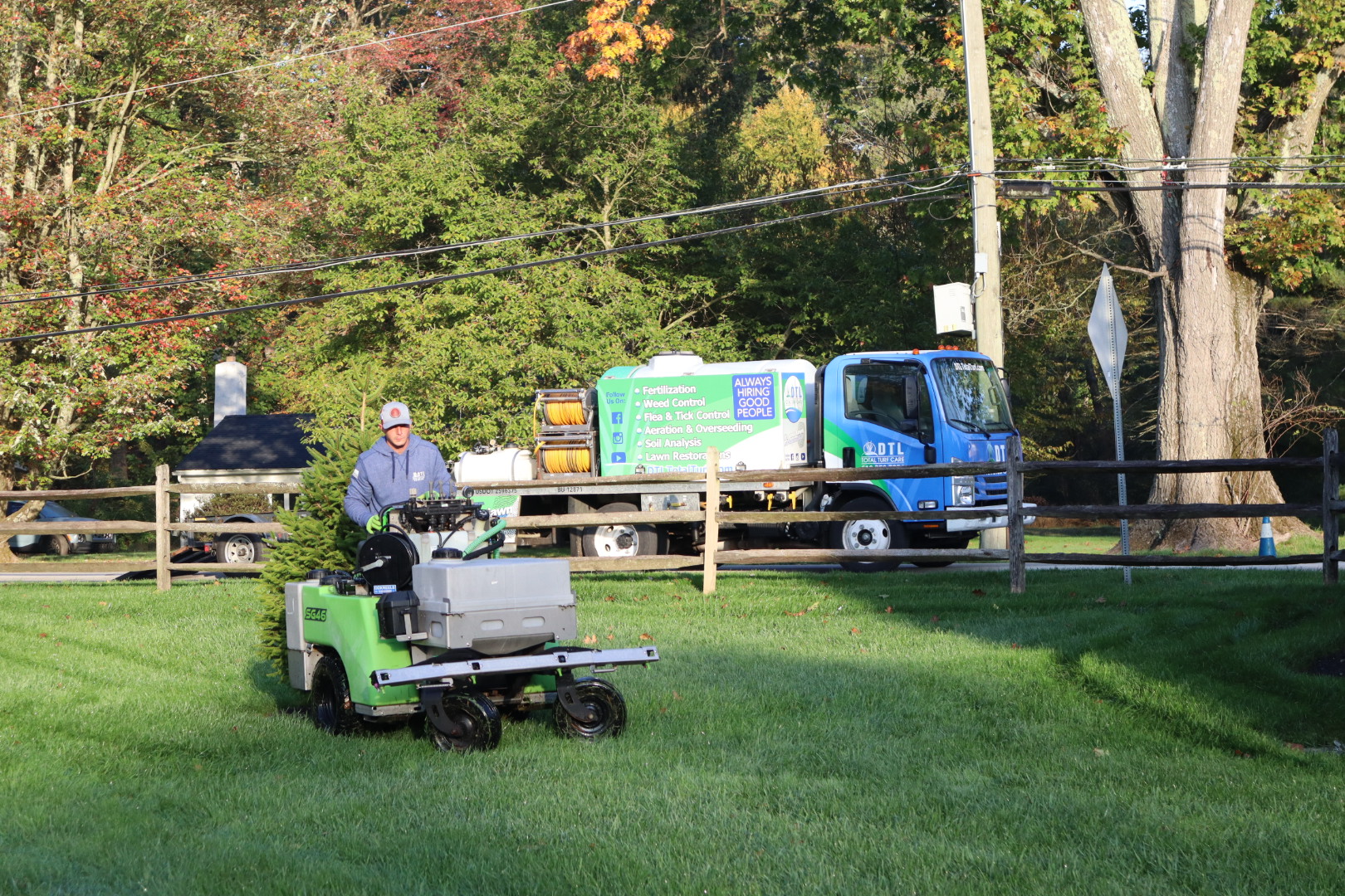 DTL Total Turf Care's lawn care fertilization performed by our technician.